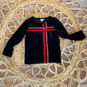 Hartstring Velvet long sleeve top (4t) Christmas